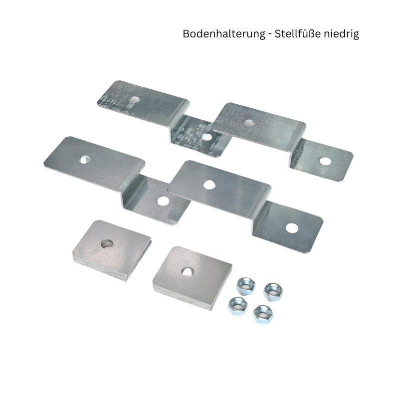 Bodenbehalterung Stellfüße nierdrig